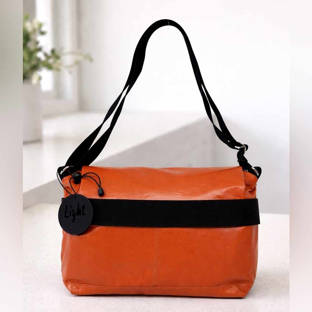 Jack Gomme Riga Light Orange Lightweight Shoulder Crossbody Bag Purse 10" x 9"
